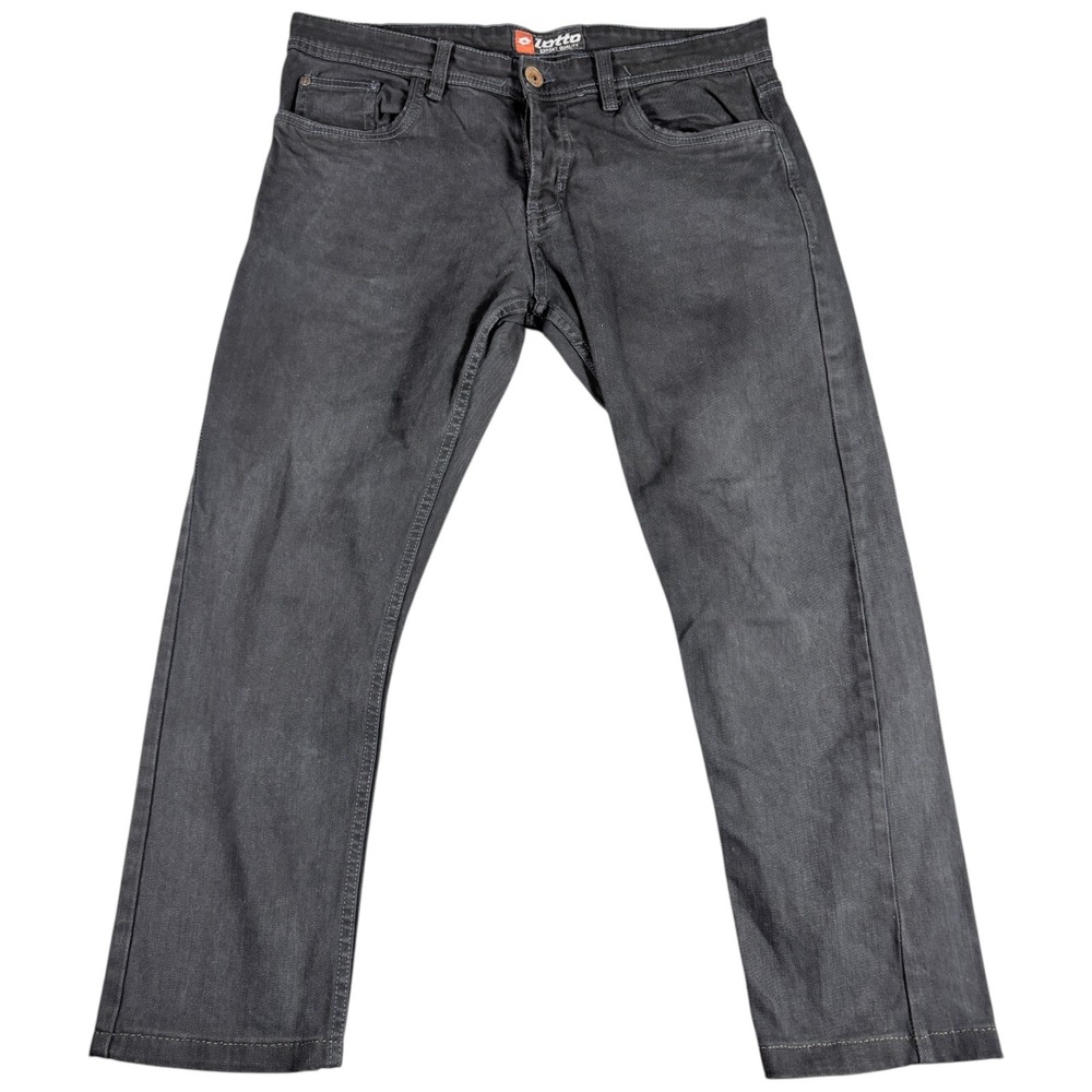Lotto Jeans Mens 34 Dark Grey Washed Straight Workwear Durable Pant Grunge Y2K